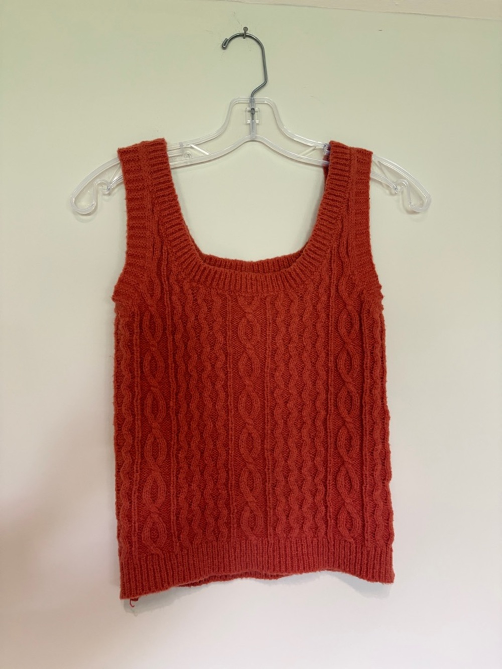 Sadie & Sage Rust Cable Knit Tank Top